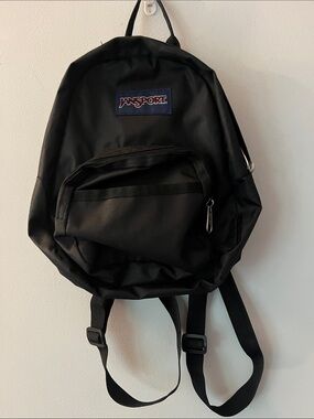 Jansport Black Mini Backpack with Front Zip Pocket